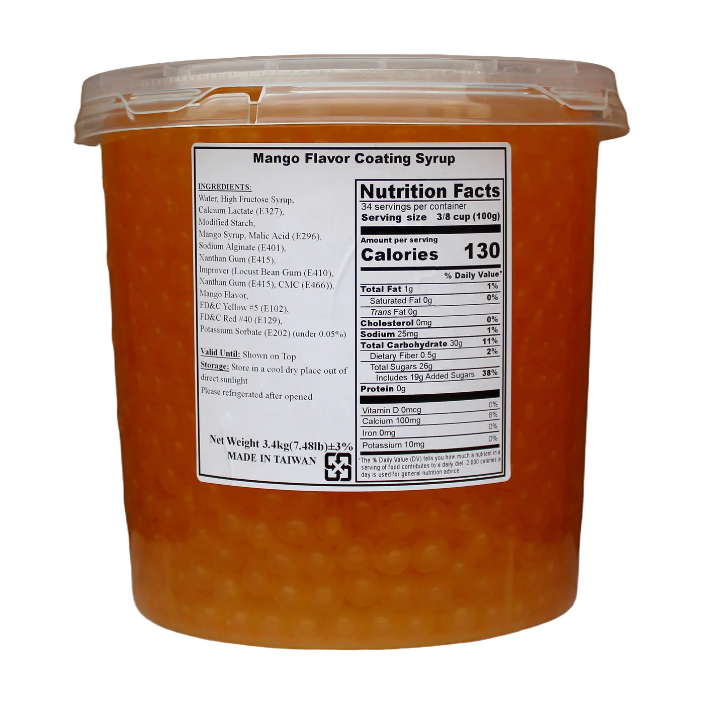 Mango Popping Boba packaging, product photo